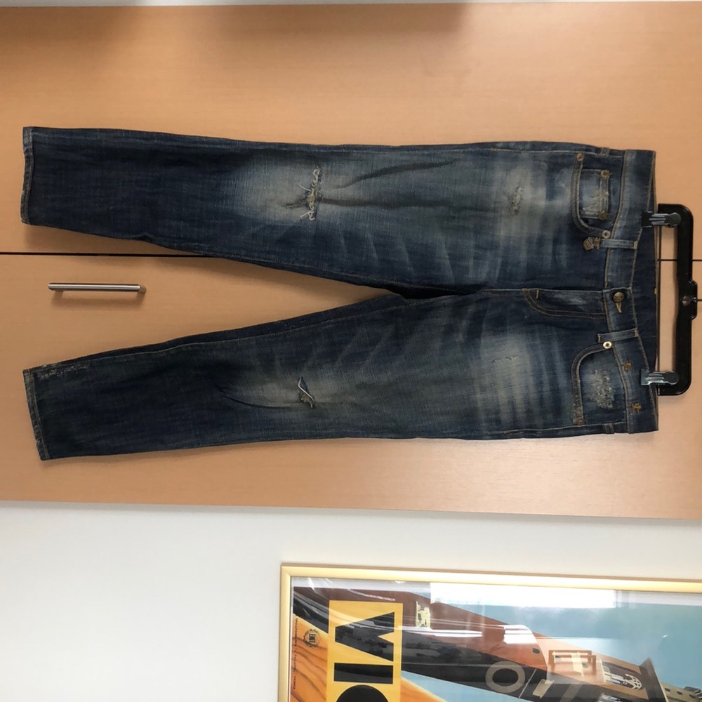 R13 Medium Wash Relaxed Skinny Denim